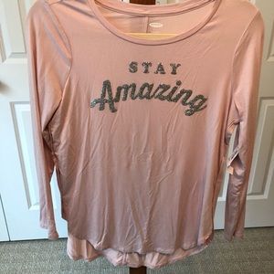 Old Navy long sleeved tee. Stay Amazing. NWT
